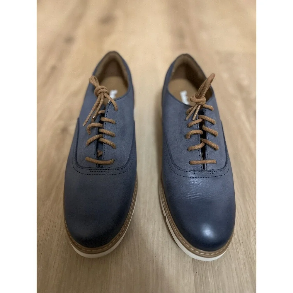 Timberland Women's Bramhall Oxford‎ Blue Leather Size 8 Excellent Condition